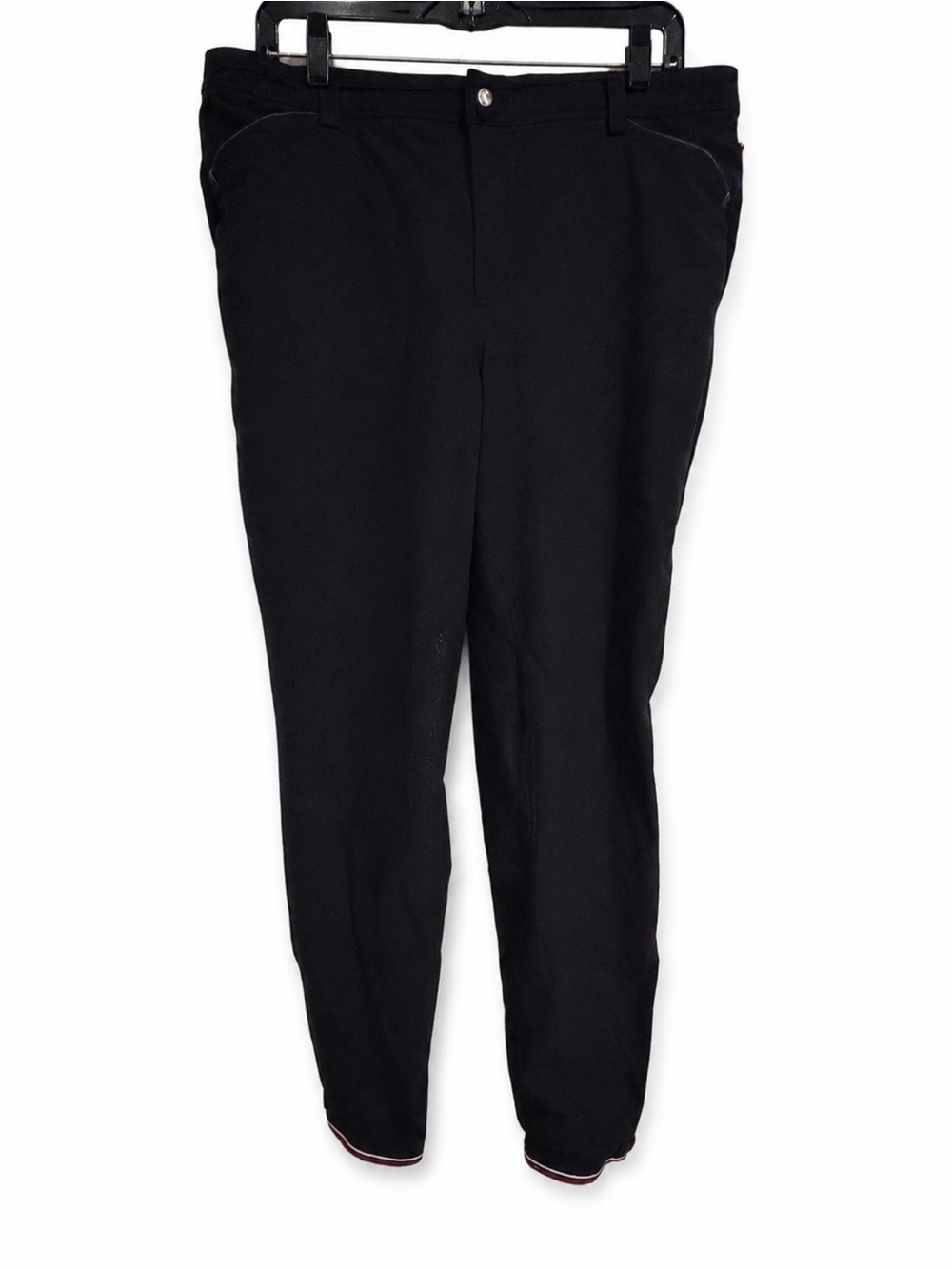 Equithème Black Women’s Knee Patch Riding Breeches with Contrast Piping - US 36